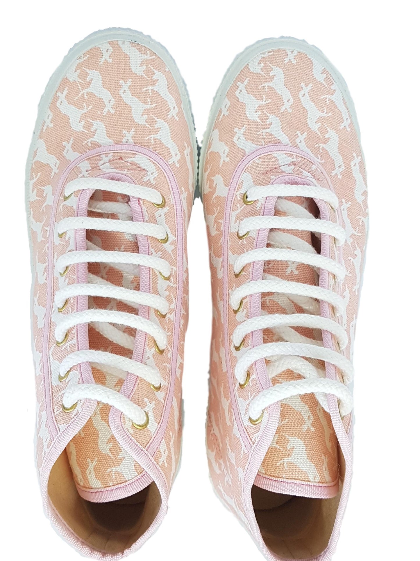 Startas Pink Unicorn high top canvas sneaker