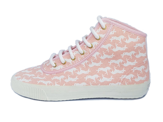 Startas Pink Unicorn high top canvas sneaker