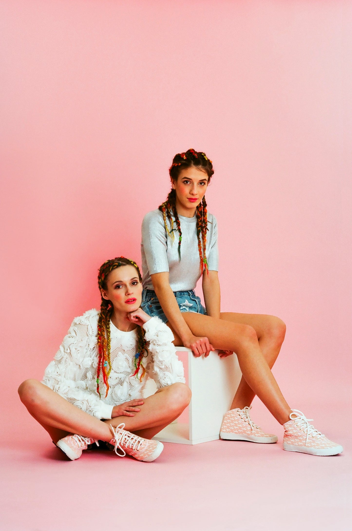 Startas Pink Unicorn high top canvas sneaker