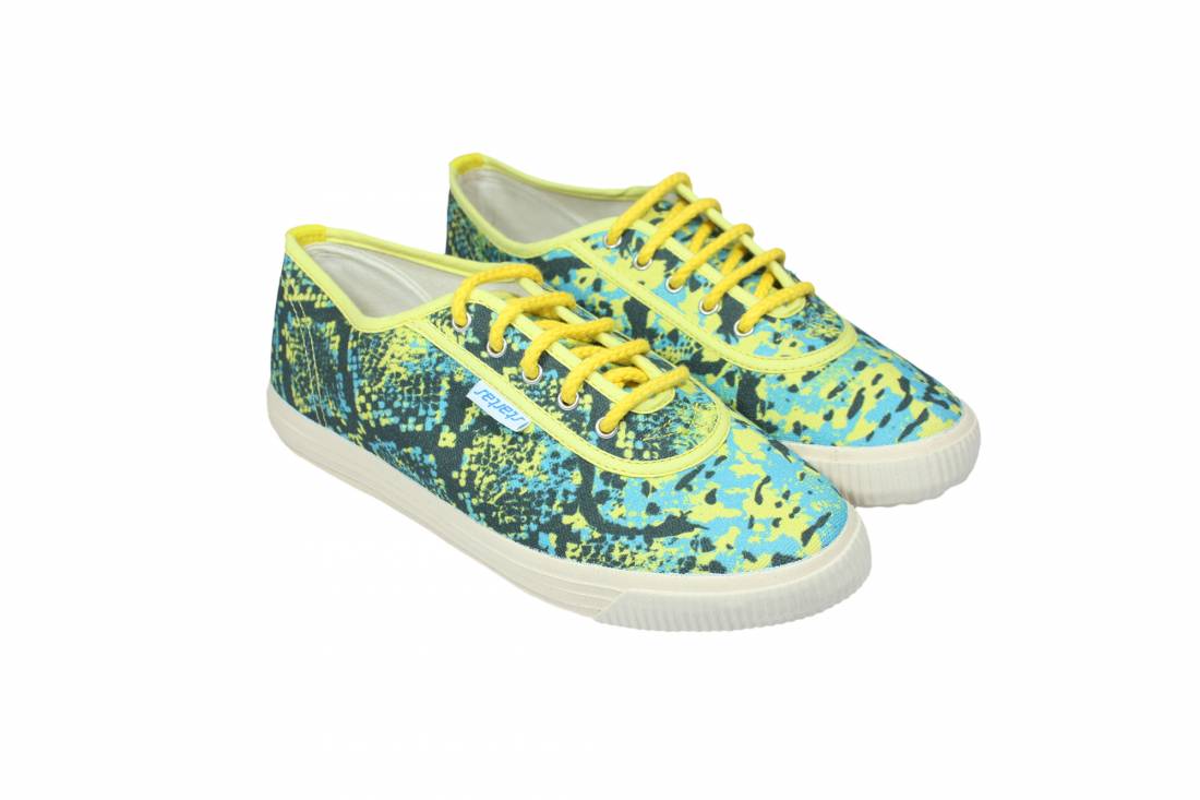 Neon snake canvas sneaker